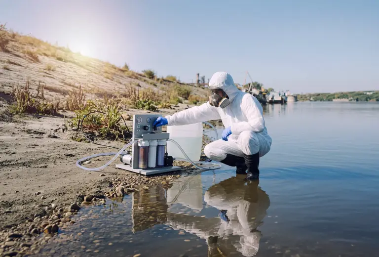 estudiantes revisando la innovación de procesos de lavado de aguas grises