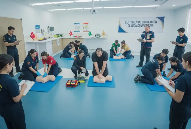 Estudiantes de Medicina participan en una competencia de simulación clínica SimGames