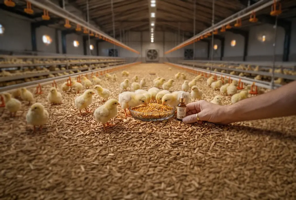 Pollos de engorde: alimento con omega 3 y 6 de aceite de sacha inchi